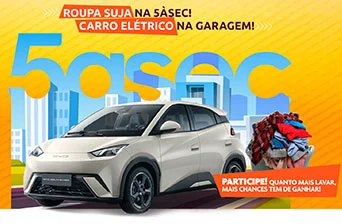 Promoção Roupa Suja na 5ÀSEC Carro Elétrico na Garagem 2024 